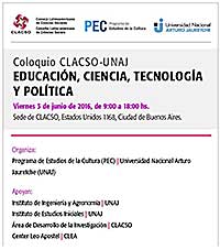flyer panel Educación, Ciencia, Tecnología y Política
